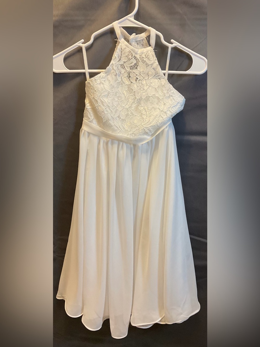 NWT White Lace Halter Girl’s Dress